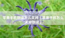 苹果手机朗读怎么关闭（苹果手机怎么关掉朗读）